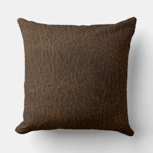 Alte strukturierte Cognac-Ledertextur Kissen