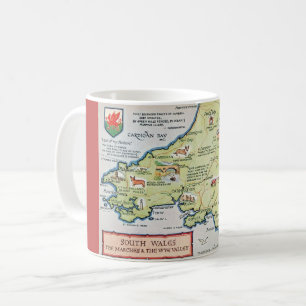 Alte Südwaleskarte Kaffeetasse