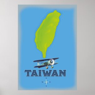 Alte Taiwan-Karte Poster