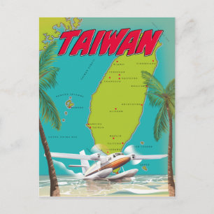 Alte Taiwan-Karte Postkarte