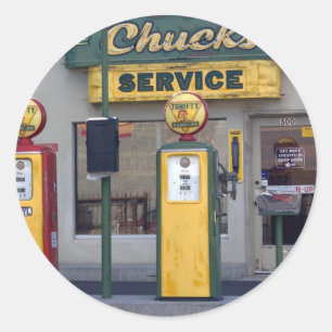 Alte Tankstelle Runder Aufkleber