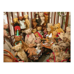Alte Teddybären-Sammlung Fotodruck