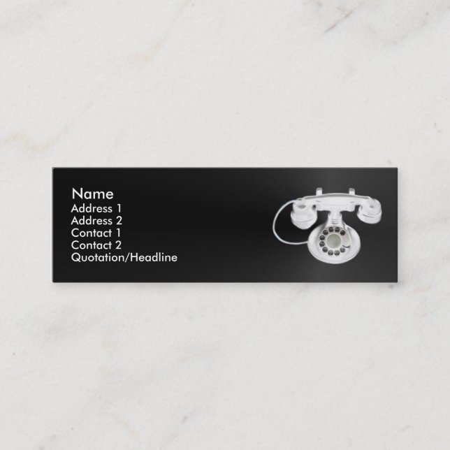 Alte Telefon-Visitenkarte Mini Visitenkarte (Vorderseite)