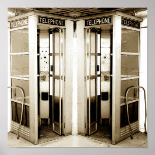 Alte Telefonzellen-Fotografie Poster
