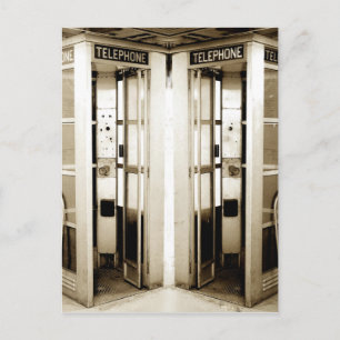 Alte Telefonzellen-Fotografie Postkarte
