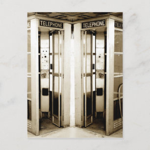 Alte Telefonzellen-Fotografie Postkarte