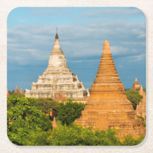 Alte Tempel und Pagoden Bagan Rechteckiger Pappuntersetzer