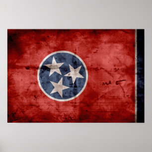 alte Tennessee-Flagge; Poster