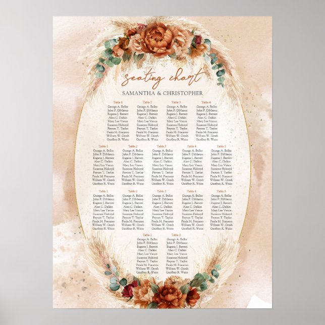 Alte Terracotta-Bordeaux-Eukalyptus-Salbei Poster (Vorne)