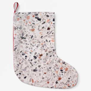 Alte Terrazzo-Textur, Korbmuster. Kleiner Weihnachtsstrumpf