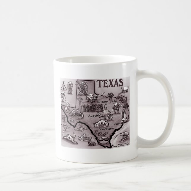 Alte Texas-Cartoon-Karte Tasse (Rechts)