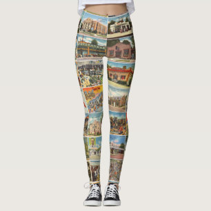 Alte Texas-Postkarten-Leggings Leggings