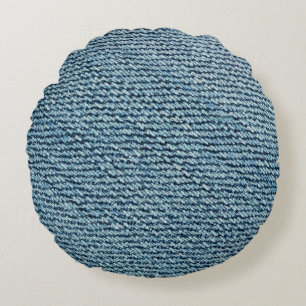 Alte Textur aus denim Stoff. abstrakt, anc Rundes Kissen