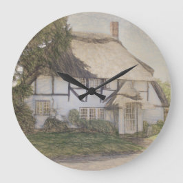 Alte Thatched Hütte Große Wanduhr