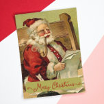 Alte Themed Santa Pipe Weihnachtssaison Feiertagspostkarte<br><div class="desc">Diese Vintage Themed Retro Weihnachten Weihnachten Rot,  Grün und Beige Weihnachten Postkarte mit Weihnachten und Weihnachten Grüße wird perfekt für Ihren Urlaub Gruß. Sie können auch andere Designs in diesem Stile in meinem Zazzle-Shop finden.</div>