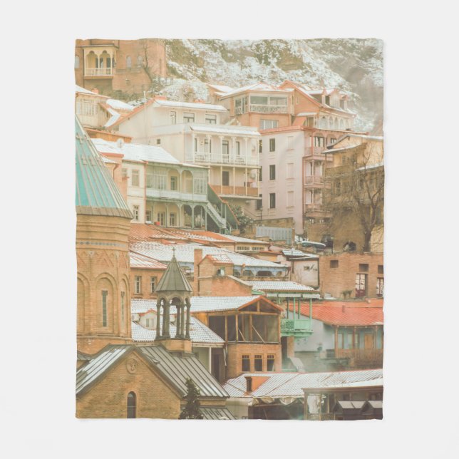 Alte Tiflis historische Gebäude. Kaukasusreise  Fleecedecke (Vorderseite)