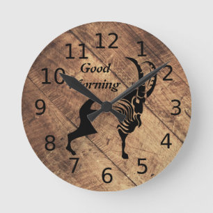 Alte Timer Black Ram Silhouette Runde Wanduhr