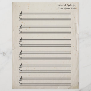 Alte Torn Page Blank Sheet Music Piano Staves