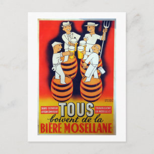 Alte Tous Boivent de la Bière Mosellane Postkarte