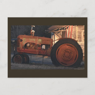 Alte Traktor-Foto-Postkarte Feiertagspostkarte