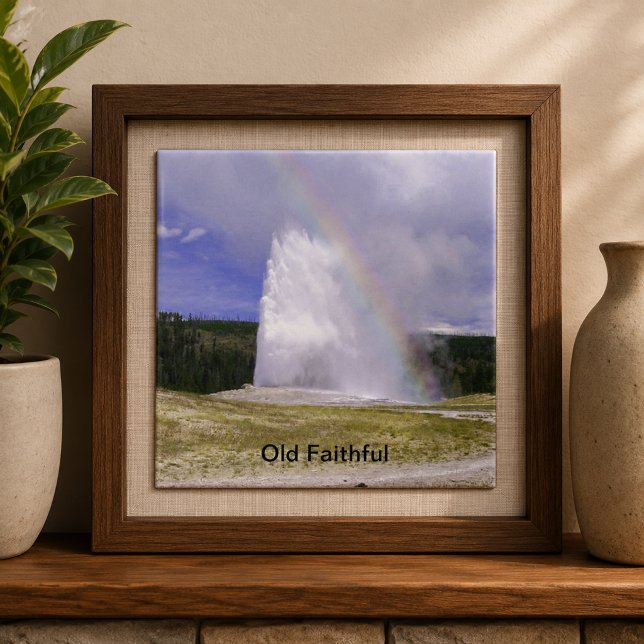 Alte Treue im Yellowstone Nationalpark Fliese (Old Faithful in Yellowstone National Park Ceramic Tile)
