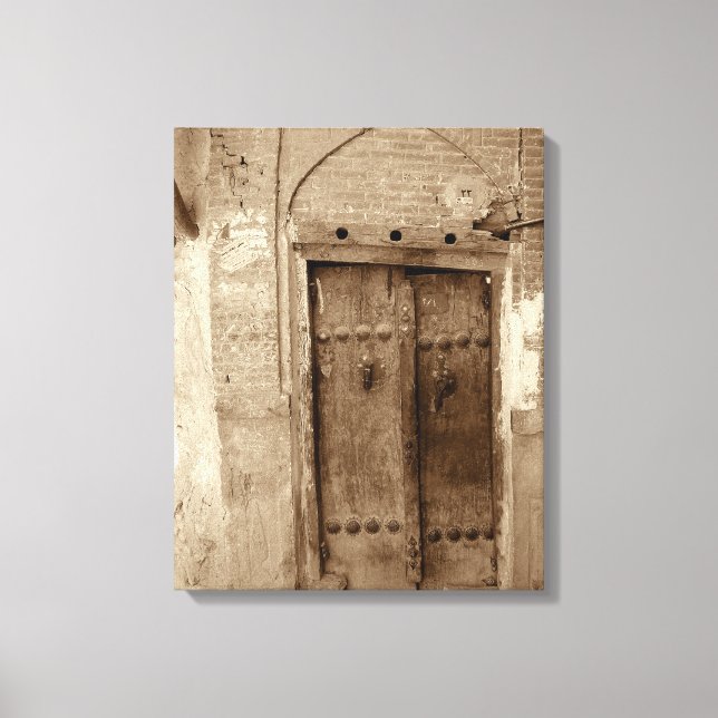 Alte Tür ummantelte Canvas Leinwanddruck (Vorderseite)