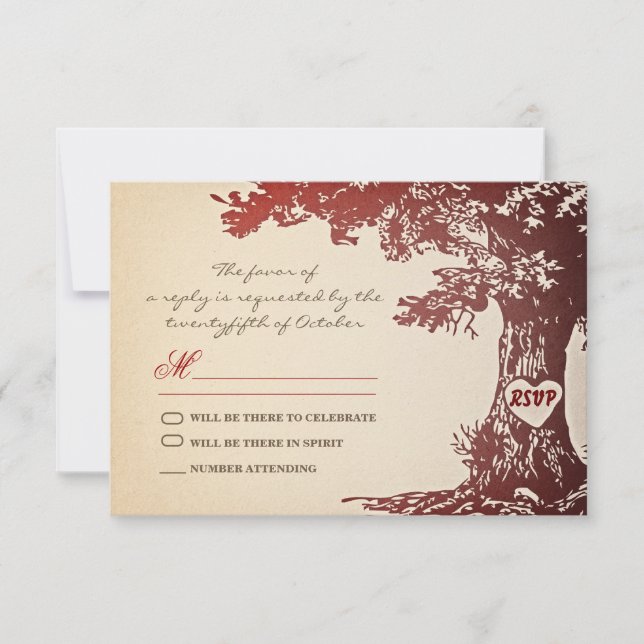 Alte uAwg für Hochzeitsfeiern RSVP Karte (Vorderseite)