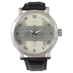 Alte Übersicht über den Hafen von Algier Algerien Armbanduhr