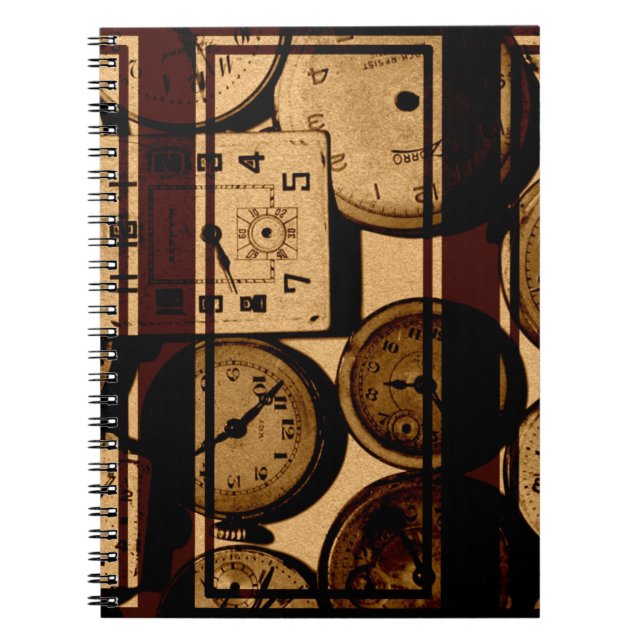 Alte Uhren Triptychon Notizblock (Vorderseite)