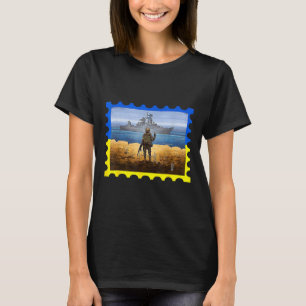 Alte ukrainische Briefmarke Flagge Stolz 6 T-Shirt