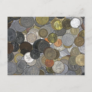 Alte und internationale Münzen Postkarte