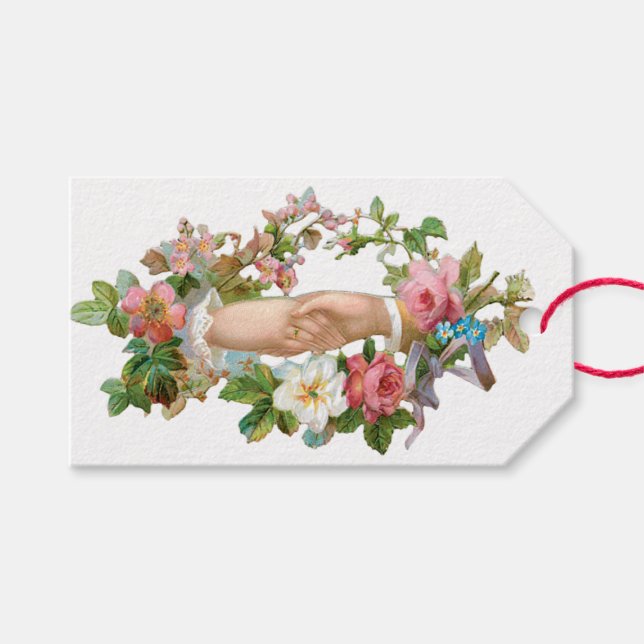 Alte Valentinische Blume Geschenkanhänger (Vorderseite (Horizontal))