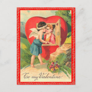Alte Valentinstag-Postkarte Feiertagspostkarte