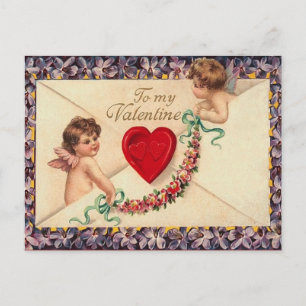 Alte Valentinstag-Postkarte Feiertagspostkarte