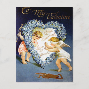 Alte Valentinstag-Postkarte Feiertagspostkarte