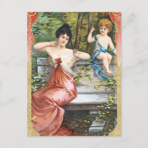 Alte Valentinstag-Postkarte Feiertagspostkarte
