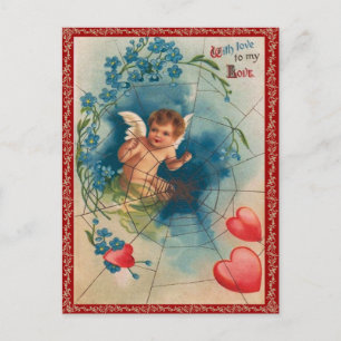 Alte Valentinstag-Postkarte Feiertagspostkarte