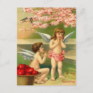 Alte Valentinstag-Postkarte Feiertagspostkarte