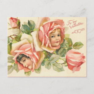 Alte Valentinstag-Postkarte Feiertagspostkarte