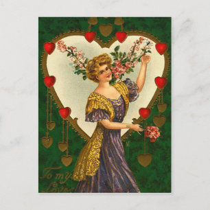 Alte Valentinstag-Postkarte Feiertagspostkarte