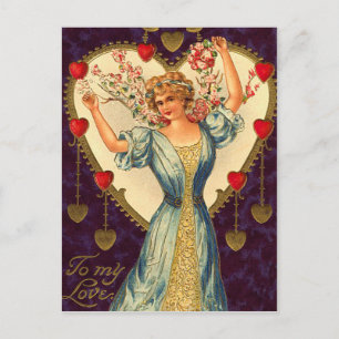 Alte Valentinstag-Postkarte Feiertagspostkarte