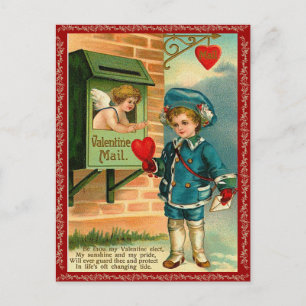 Alte Valentinstag-Postkarte Feiertagspostkarte