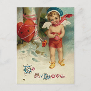 Alte Valentinstag-Postkarte Feiertagspostkarte