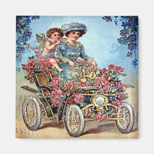 Alte Valentinstag-Postkarte Magnet