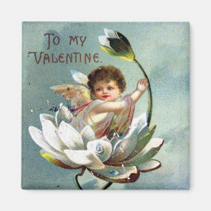 Alte Valentinstag-Postkarte Magnet