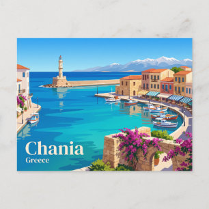Alte venezianische Hafenpromenade von Chania Griec Postkarte