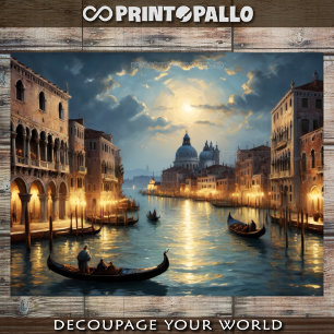 Alte venezianische Küstenlandschaft über dem Kanal Seidenpapier
