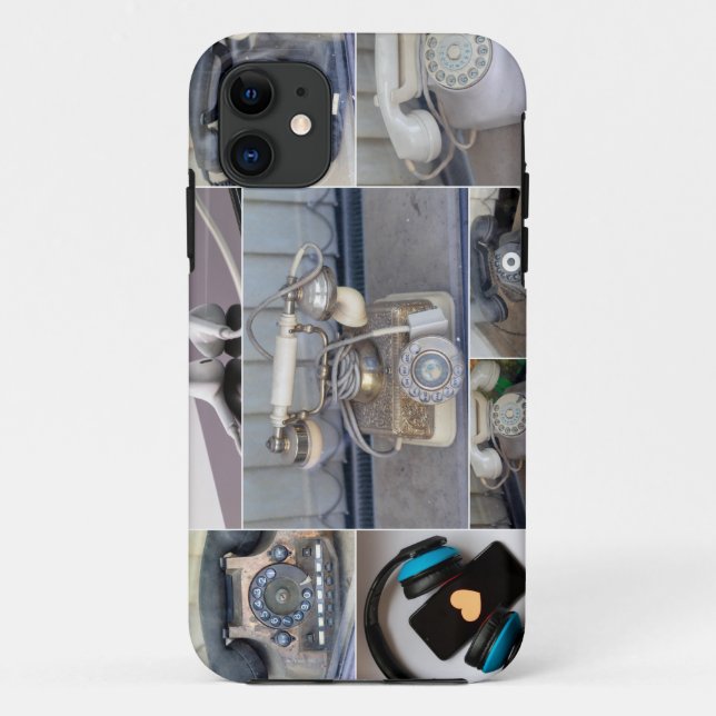Alte, verkabelte Telefone als schöne Retro-Art! iP Case-Mate iPhone Hülle (Rückseite)