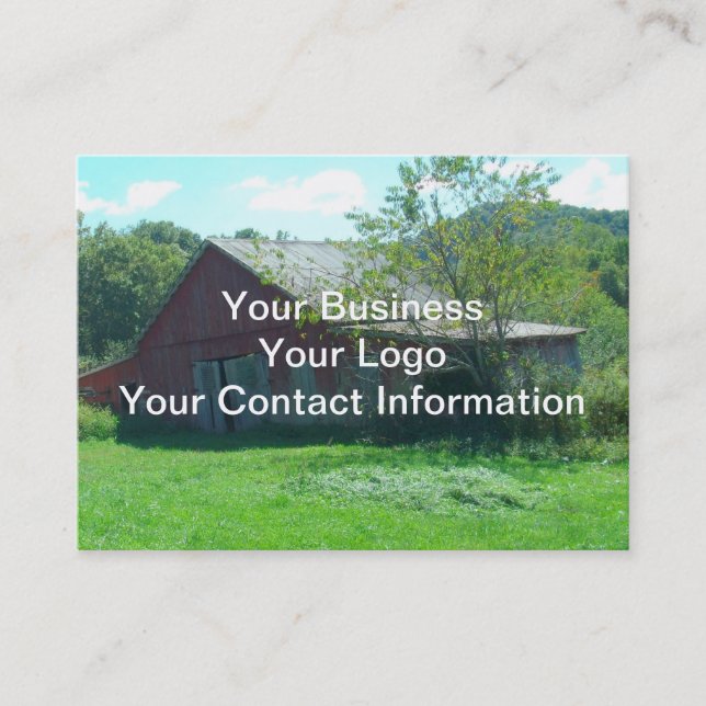 Alte verwitterte Scheune Visitenkarte (Vorderseite)