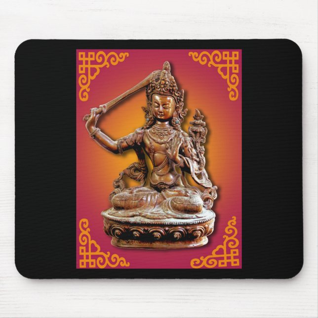 Alte verzierte buddhistische Gottheit Manjushri Mousepad (Vorne)